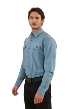 Ringers Western Mens Dillinger L/S Western Shirt (122106RW) Mid Blue [SD]