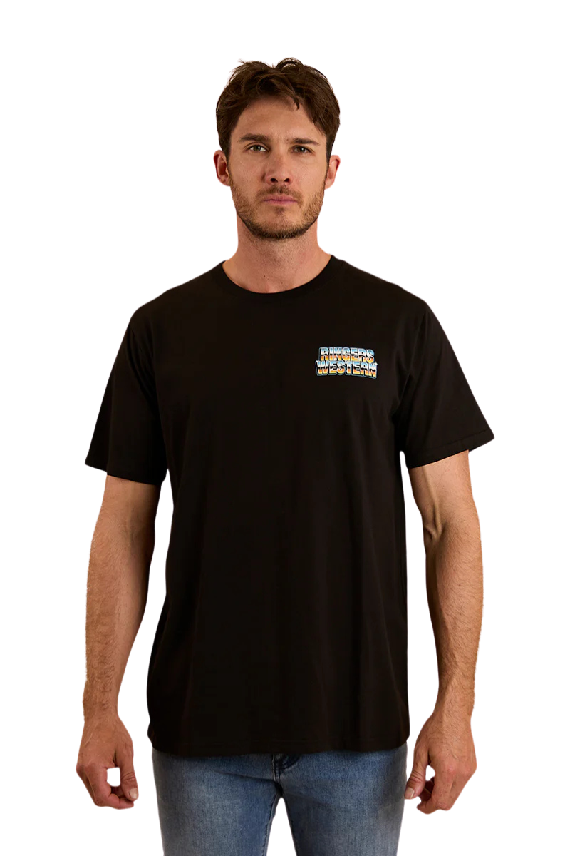 Ringers Western Mens Revhead Loose Fit S/S Tee (124035RW) Black [SD]