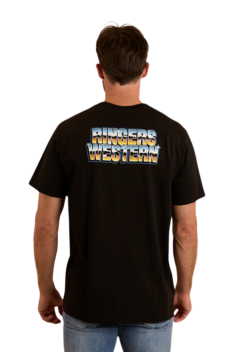 Ringers Western Mens Revhead Loose Fit S/S Tee (124035RW) Black [SD]
