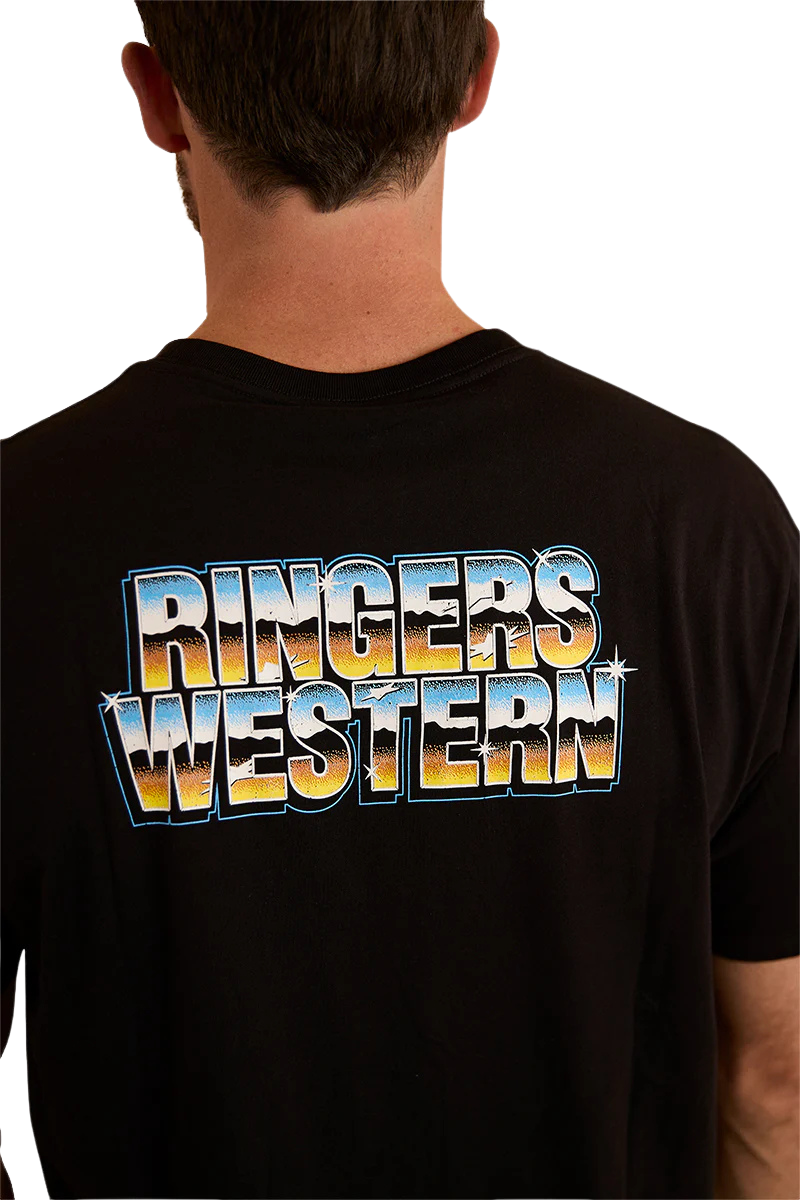 Ringers Western Mens Revhead Loose Fit S/S Tee (124035RW) Black [SD]