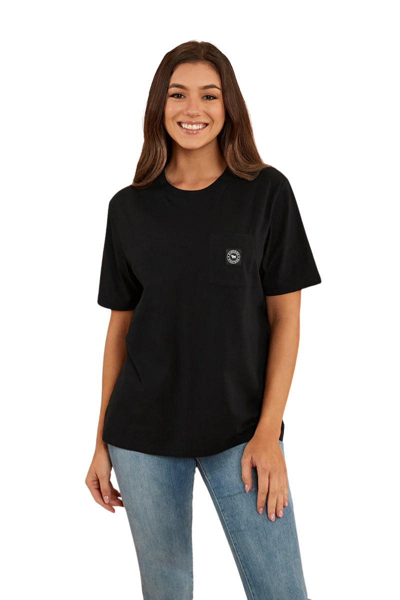 Ringers Western Womens Esther Loose Fit S/S Tee (223016RW) Black [SD]