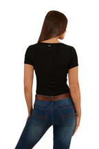 Ringers Western Womens Arabella Scoop Neck S/S Baby Tee (222148RW) Black
