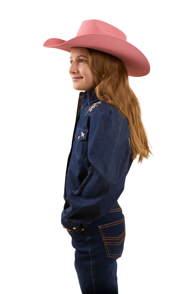 Ringers Western Childrens Dahlia Denim L/S Western Shirt (323034RW) Classic Blue