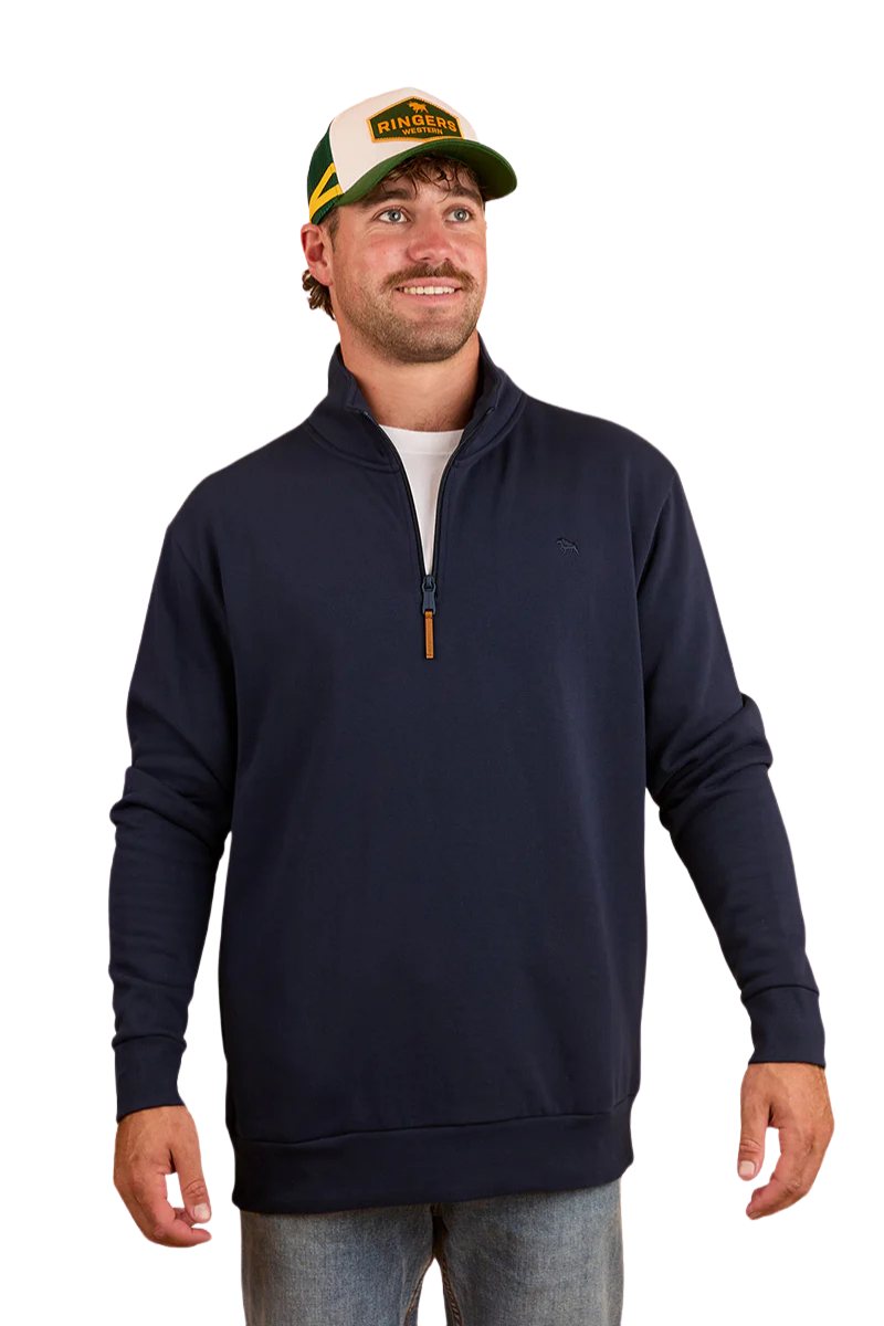 Ringers Western Mens Strand 1/4 Zip Jumper (123074RW) Navy