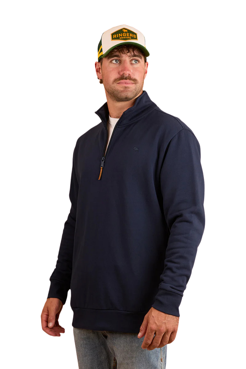 Ringers Western Mens Strand 1/4 Zip Jumper (123074RW) Navy
