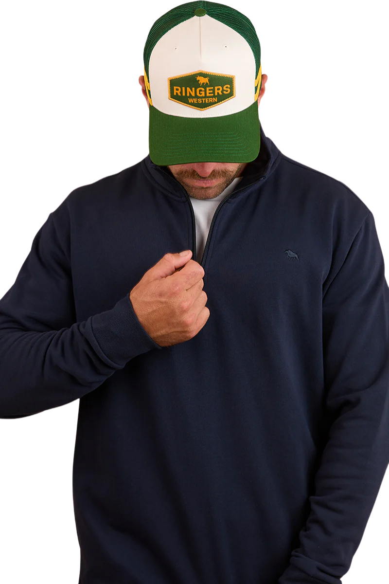 Ringers Western Mens Strand 1/4 Zip Jumper (123074RW) Navy