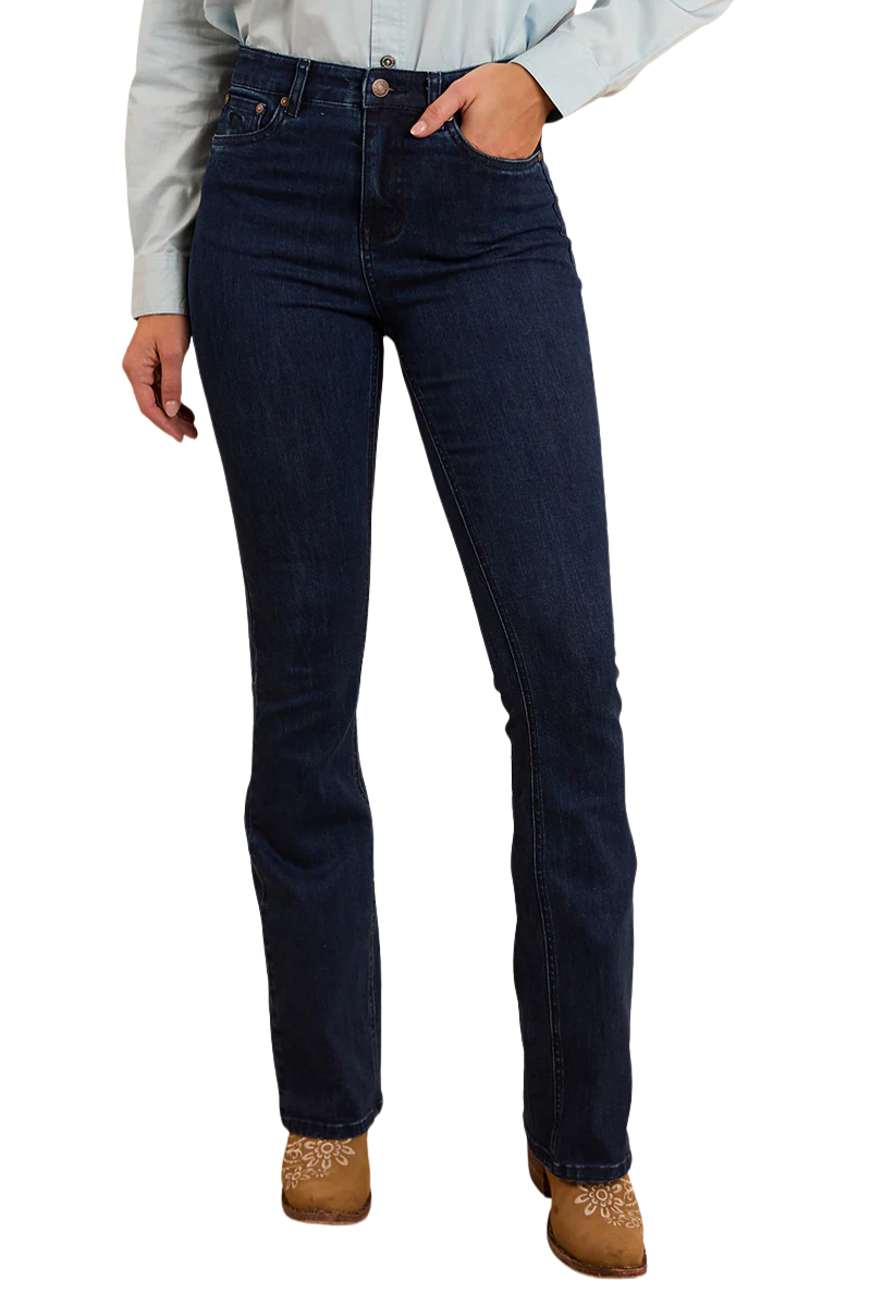 Ringers Western Womens Penny High Rise Bootleg Coolmax Jeans (223171RW) Dark Blue [SD]