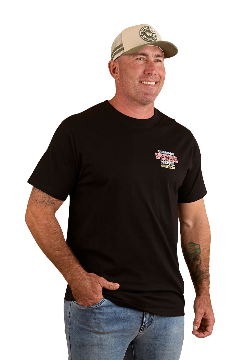 Ringers Western Mens Ride Hard Loose Fit S/S Tee (124066RW) Black
