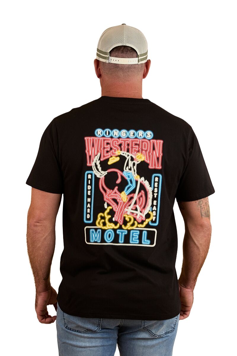 Ringers Western Mens Ride Hard Loose Fit S/S Tee (124066RW) Black