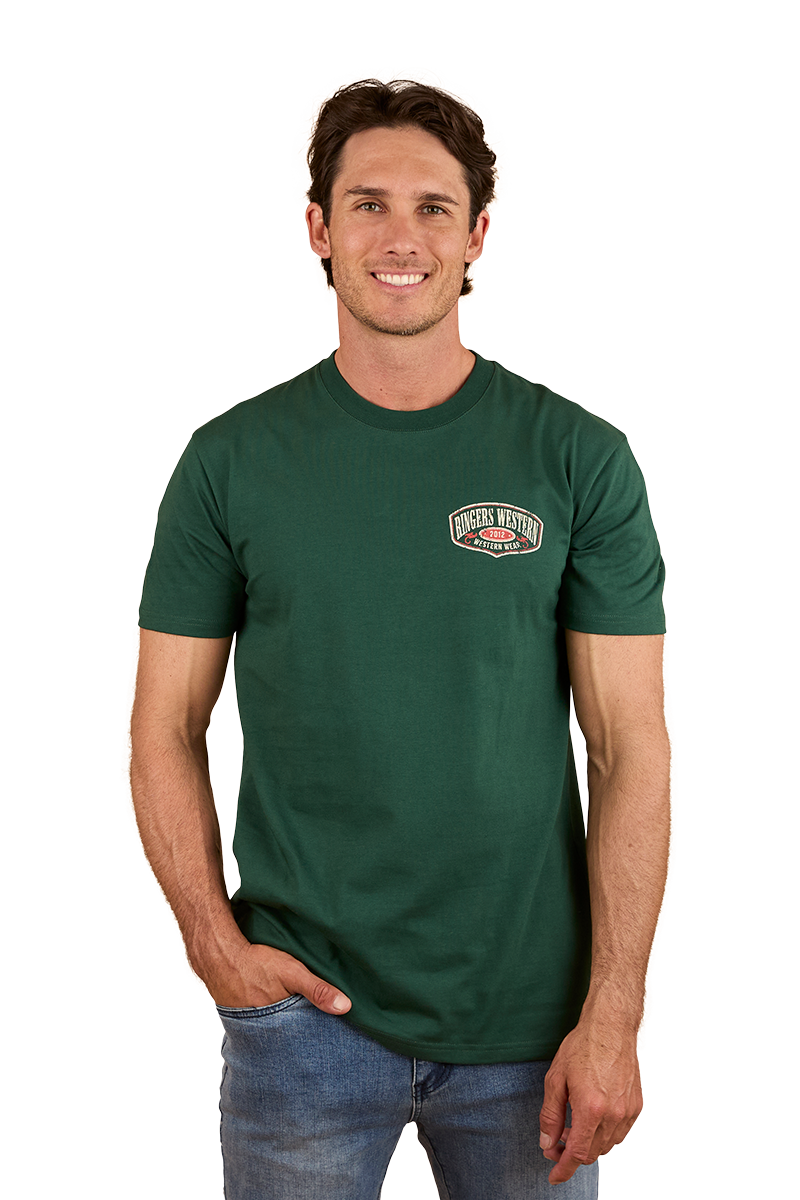 Ringers Western Mens Bars Best S/S Tee (124076RW) Pine