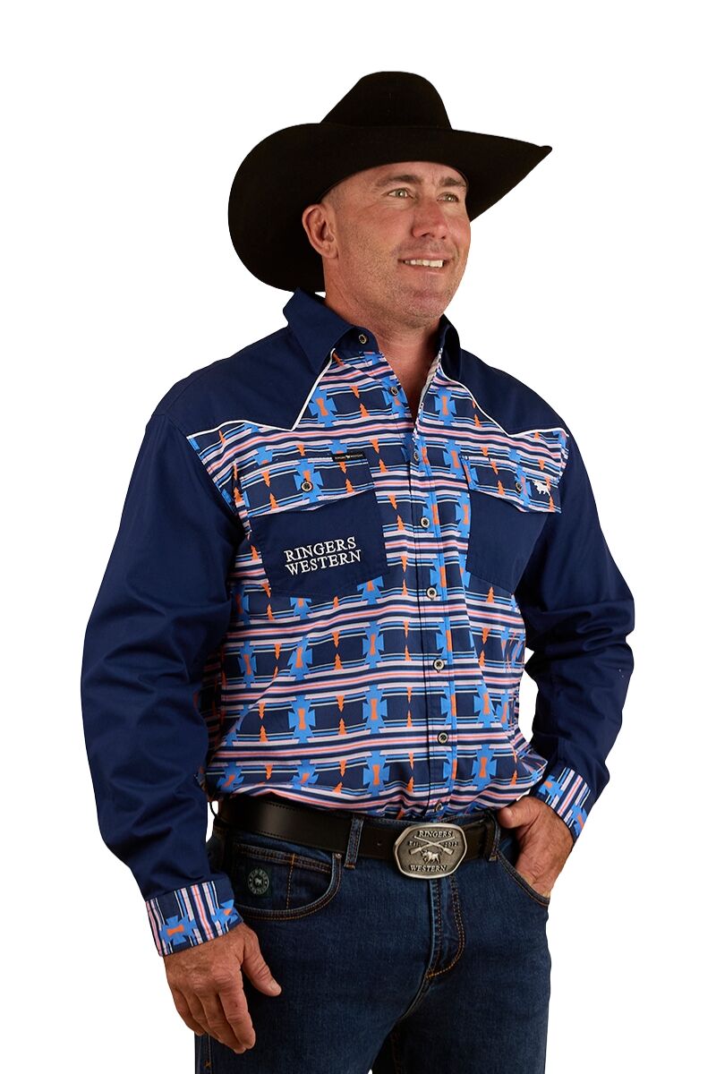Ringers Western Mens Friday Night Limited Edition L/S Shirt (124071RW) Navy