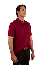 Ringers Western Mens Tech S/S Polo (124091RW) Burgundy