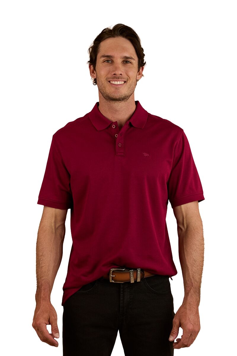 Ringers Western Mens Tech S/S Polo (124091RW) Burgundy