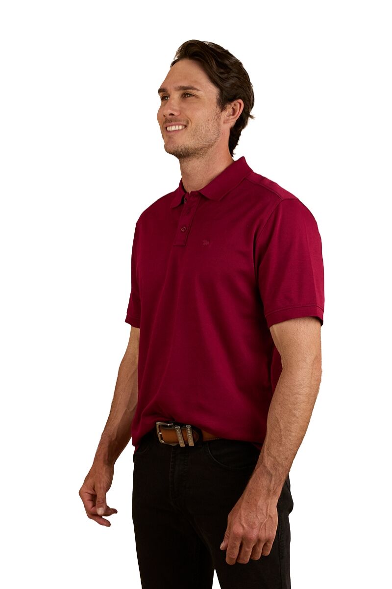 Ringers Western Mens Tech S/S Polo (124091RW) Burgundy