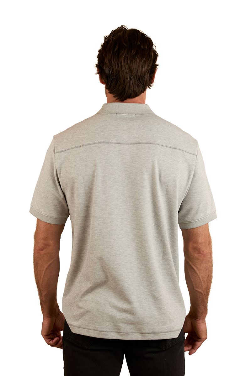 Ringers Western Mens Tech S/S Polo (124091RW) Grey Marle