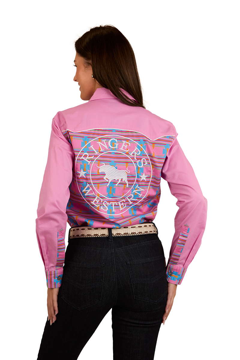 Ringers Western Womens Burdekin Limited Edition Full Button L/S Shirt (224092RW) Pastel Pink