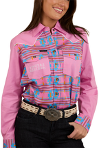 Ringers Western Womens Burdekin Limited Edition Full Button L/S Shirt (224092RW) Pastel Pink