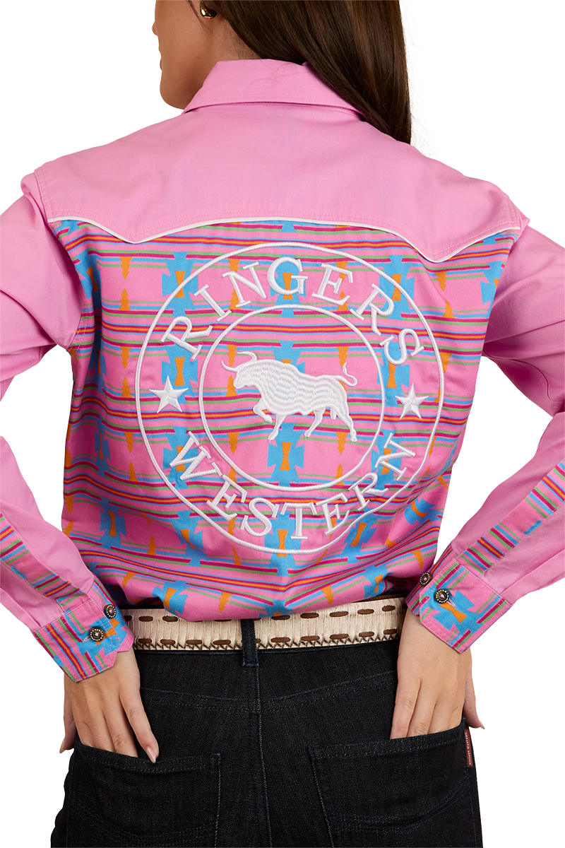 Ringers Western Womens Burdekin Limited Edition Full Button L/S Shirt (224092RW) Pastel Pink