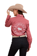 Ringers Western Womens Barrel Racer Full Button L/S Shirt (224091RW) Dusty Rose