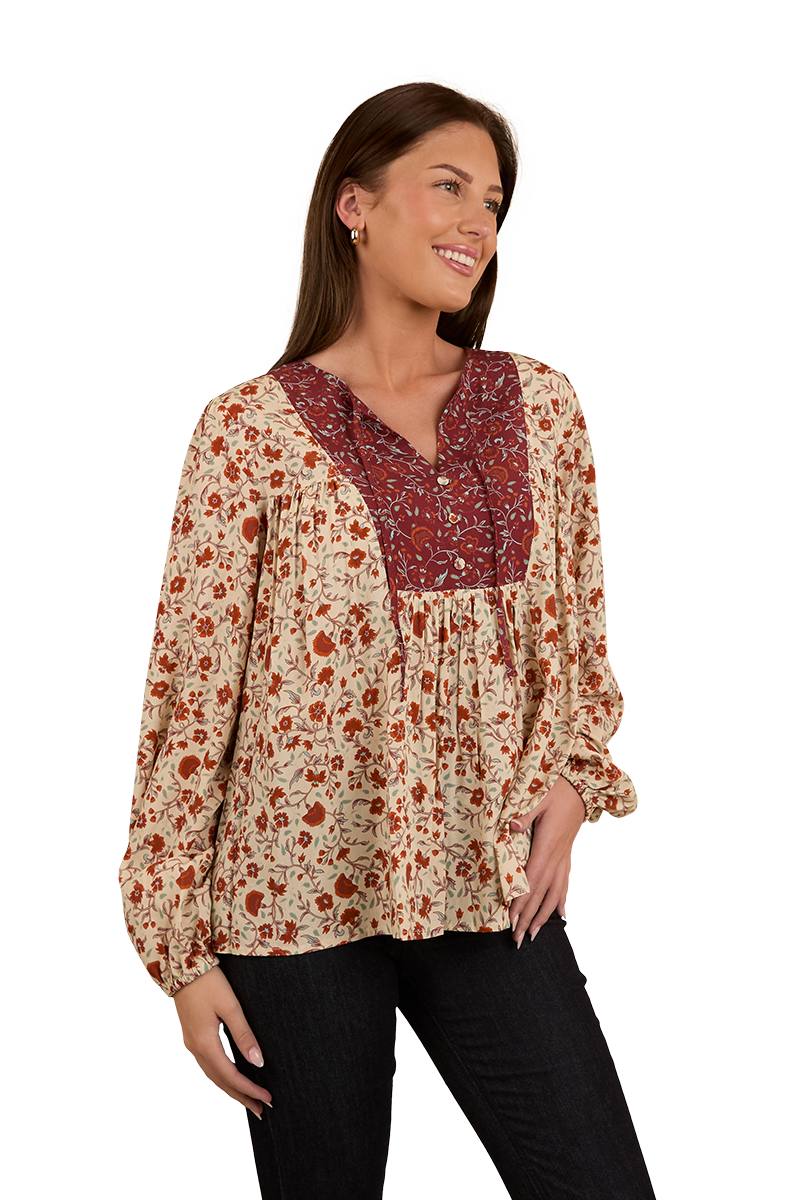 Ringers Western Womens Twyla Fashion S/S Top (224078RW) Off White [SD]