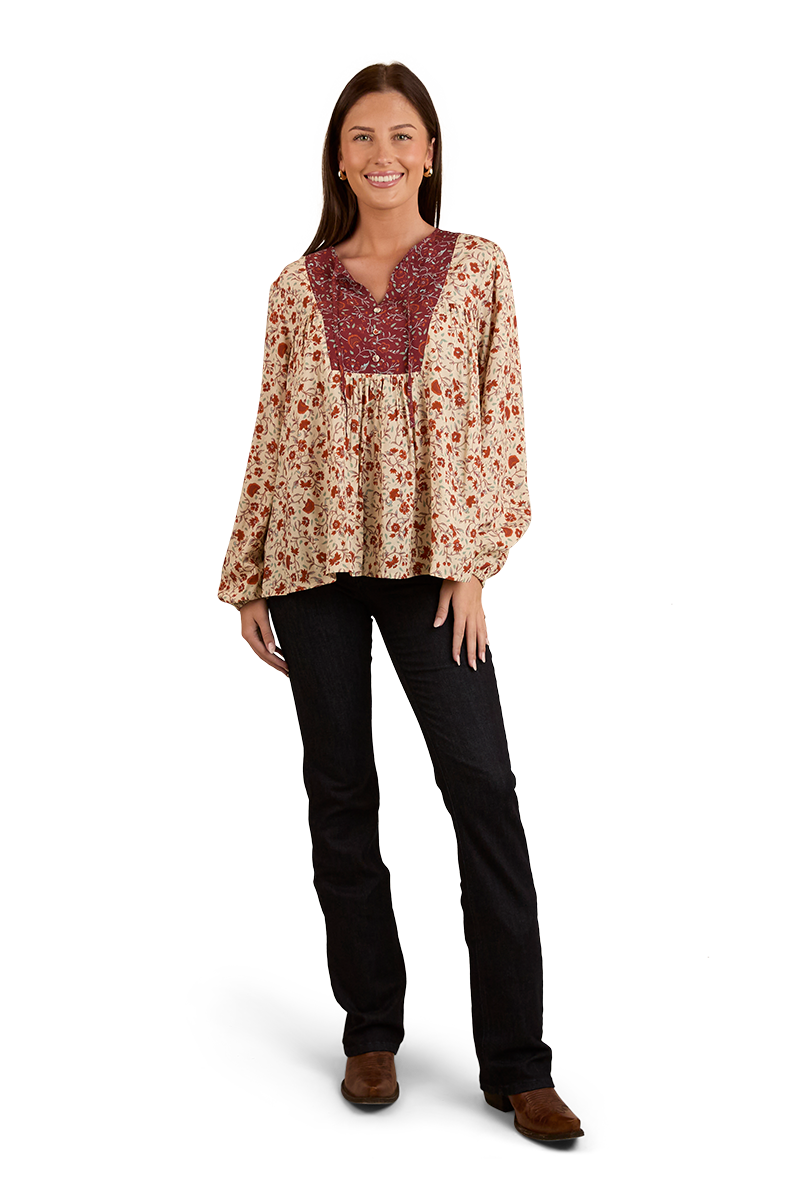 Ringers Western Womens Twyla Fashion S/S Top (224078RW) Off White [SD]