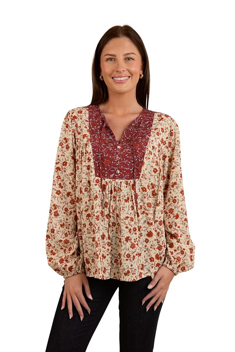 Ringers Western Womens Twyla Fashion S/S Top (224078RW) Off White [SD]