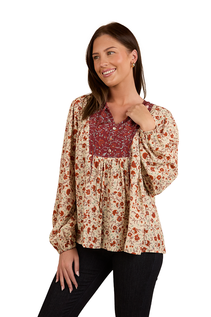 Ringers Western Womens Twyla Fashion S/S Top (224078RW) Off White [SD]