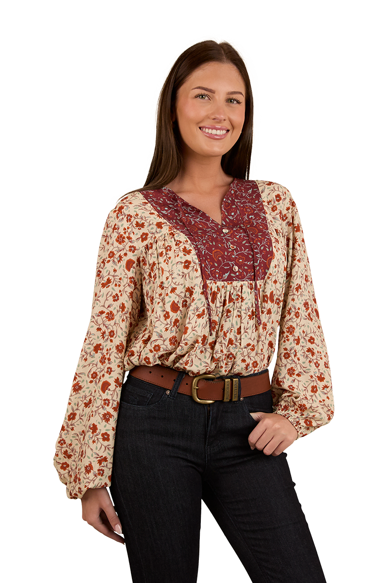 Ringers Western Womens Twyla Fashion S/S Top (224078RW) Off White [SD]