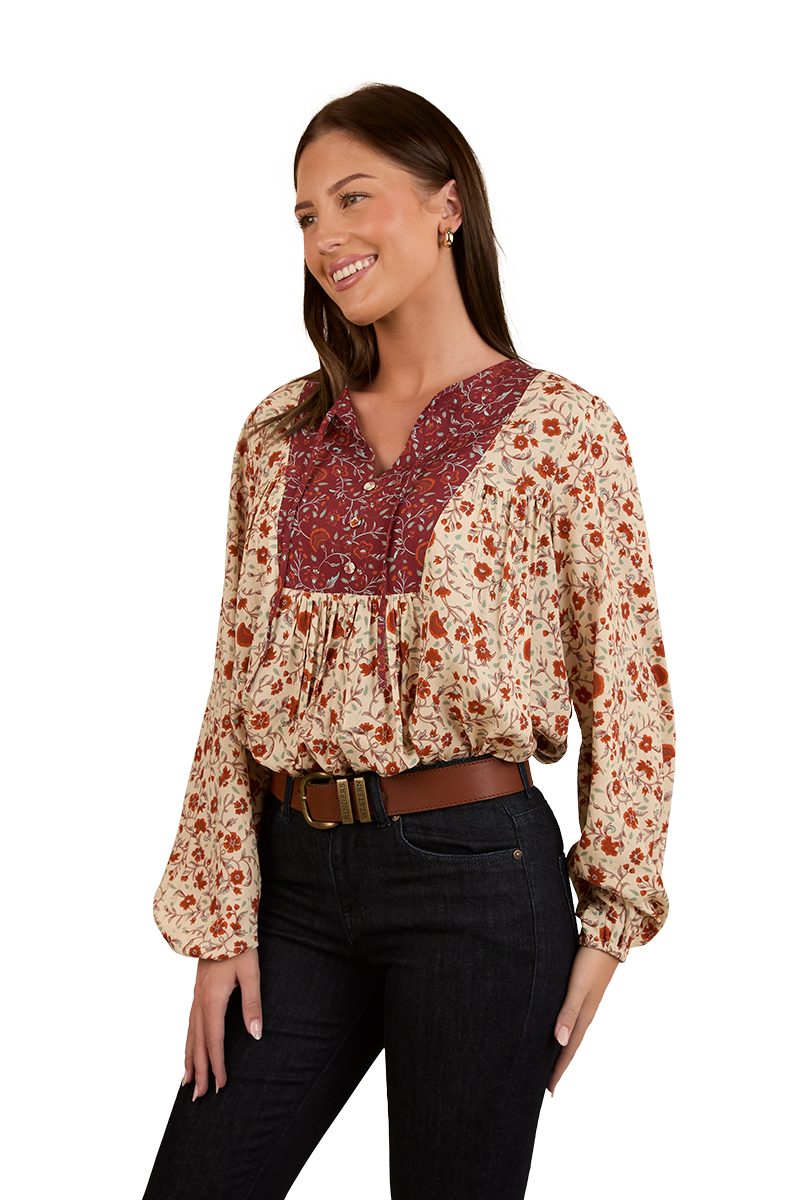 Ringers Western Womens Twyla Fashion S/S Top (224078RW) Off White [SD]