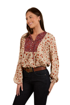 Ringers Western Womens Twyla Fashion S/S Top (224078RW) Off White [SD]