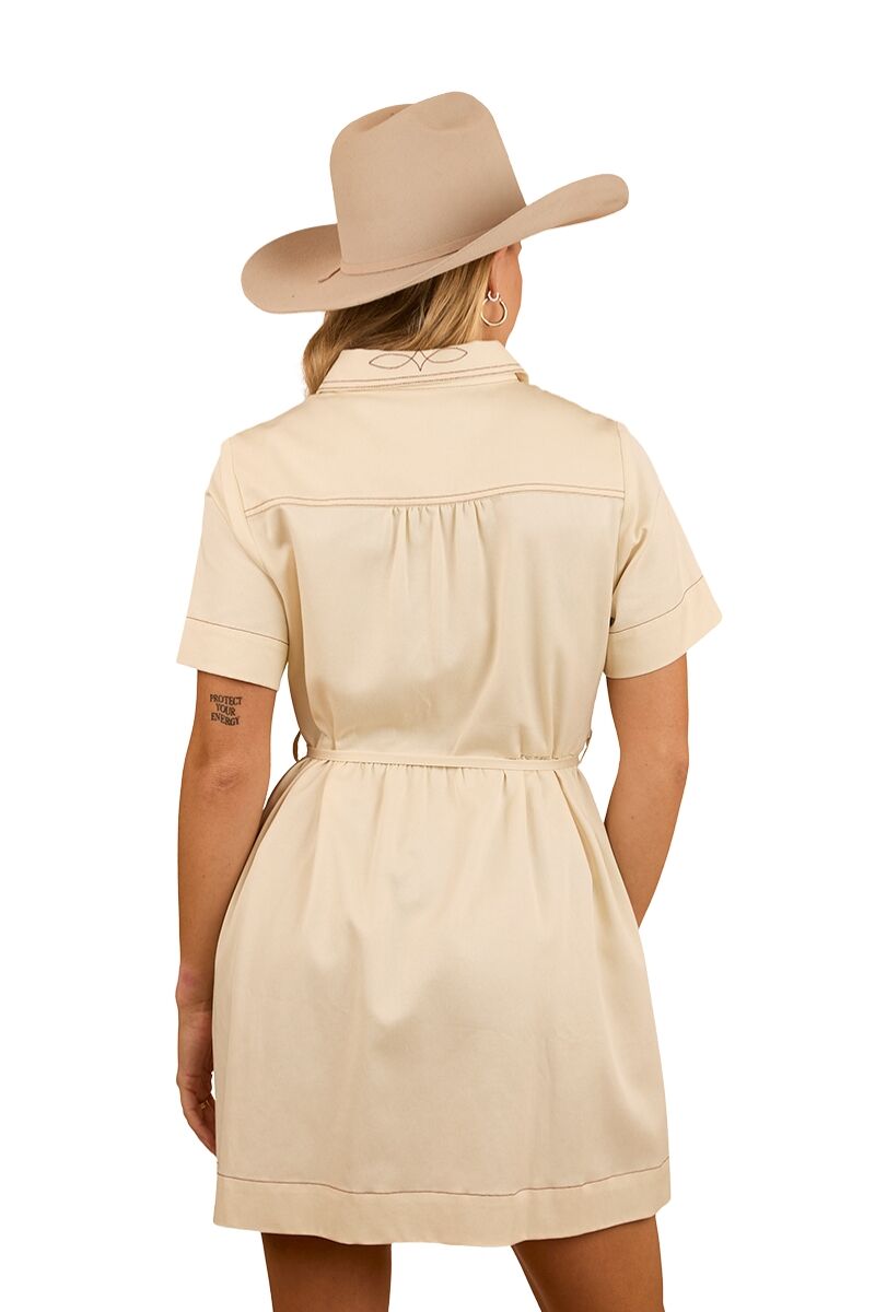 Ringers Western Womens Eloise S/S Shirt Dress (224077RW) Off White