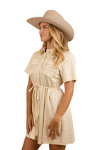 Ringers Western Womens Eloise S/S Shirt Dress (224077RW) Off White