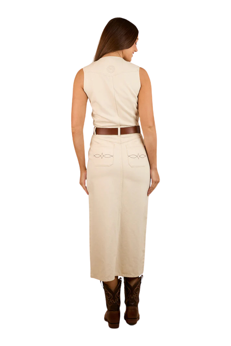 Ringers Western Womens Airlie Denim Dress (224097RW) Off White