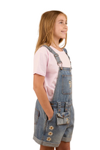 Ringers Western Childrens Bessie Denim Short Overalls (324041RW) Light Wash Blue