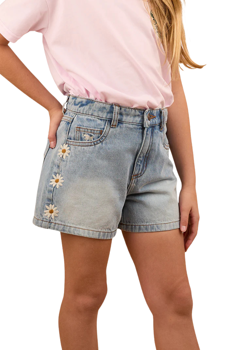 Ringers Western Childrens Bridie Denim Shorts (324046RW) Light Wash Blue