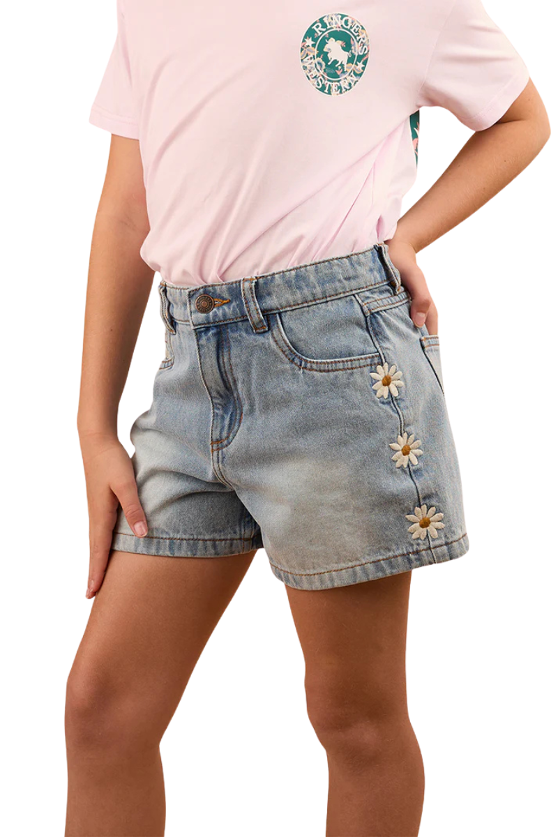 Ringers Western Childrens Bridie Denim Shorts (324046RW) Light Wash Blue