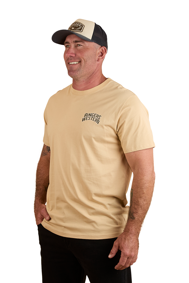 Ringers Western Mens Do No Harm Loose Fit S/S Tee (124067RW) Dark Sand