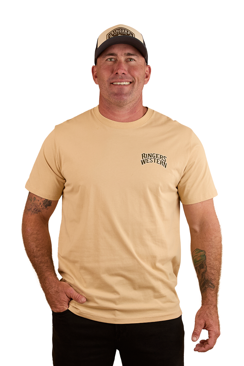 Ringers Western Mens Do No Harm Loose Fit S/S Tee (124067RW) Dark Sand
