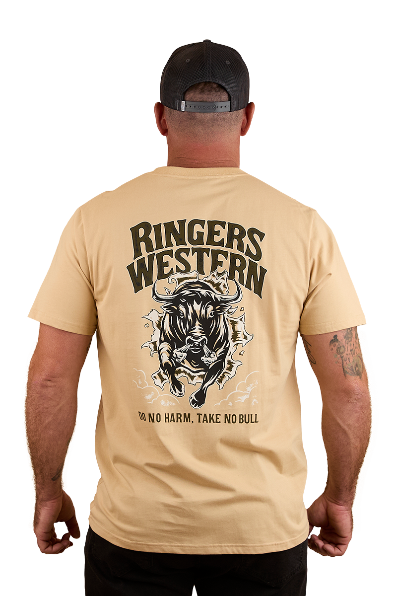 Ringers Western Mens Do No Harm Loose Fit S/S Tee (124067RW) Dark Sand