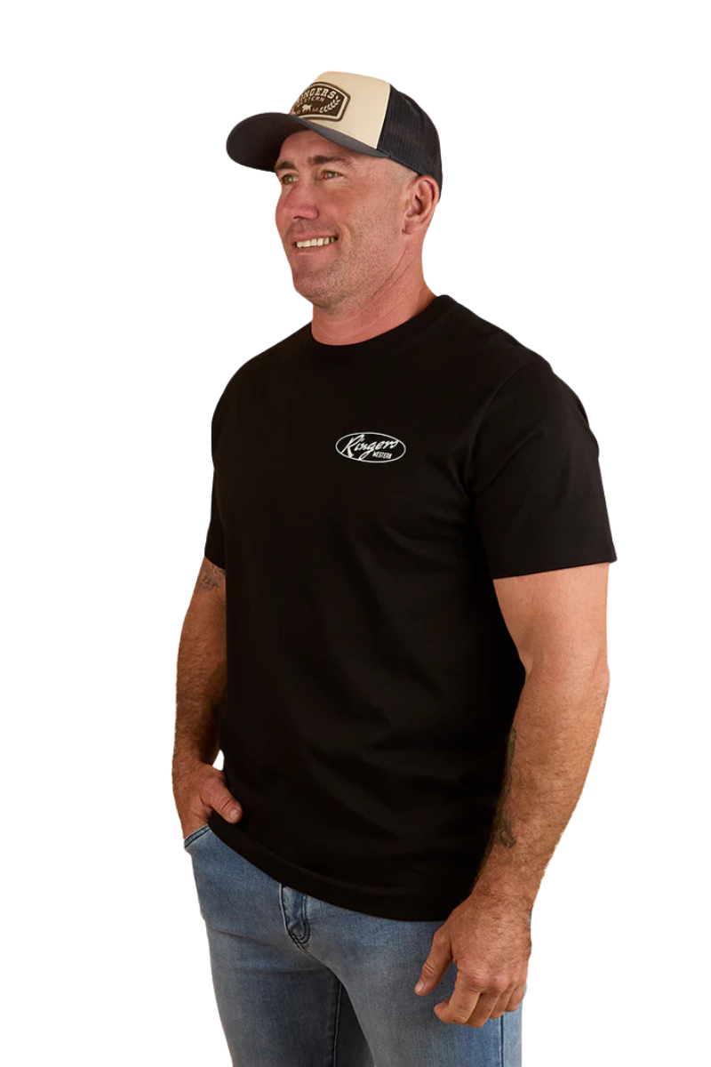 Ringers Western Mens Mud Sweat Beers Mens Loose Fit S/S Tee (124068RW) Black