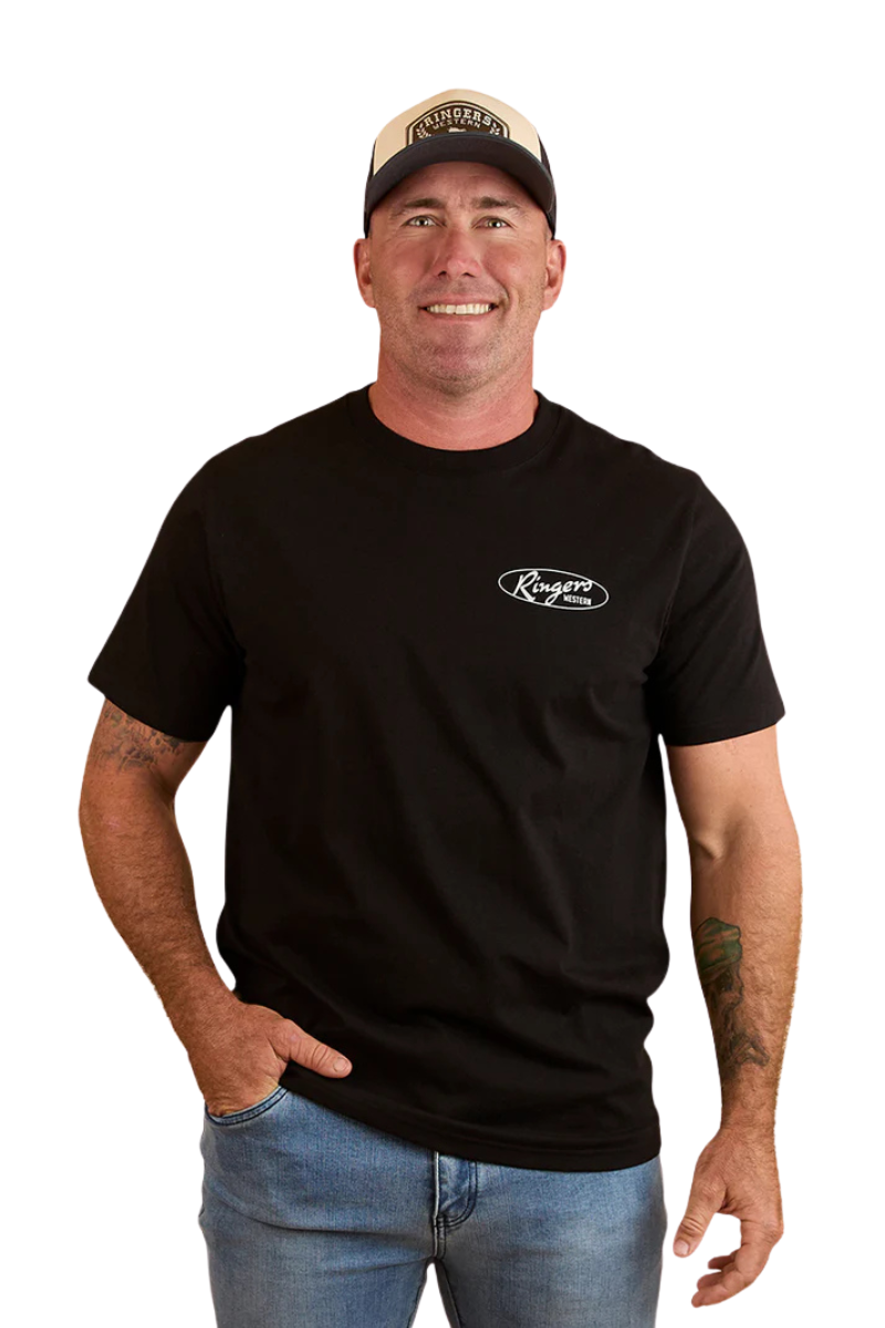 Ringers Western Mens Mud Sweat Beers Mens Loose Fit S/S Tee (124068RW) Black
