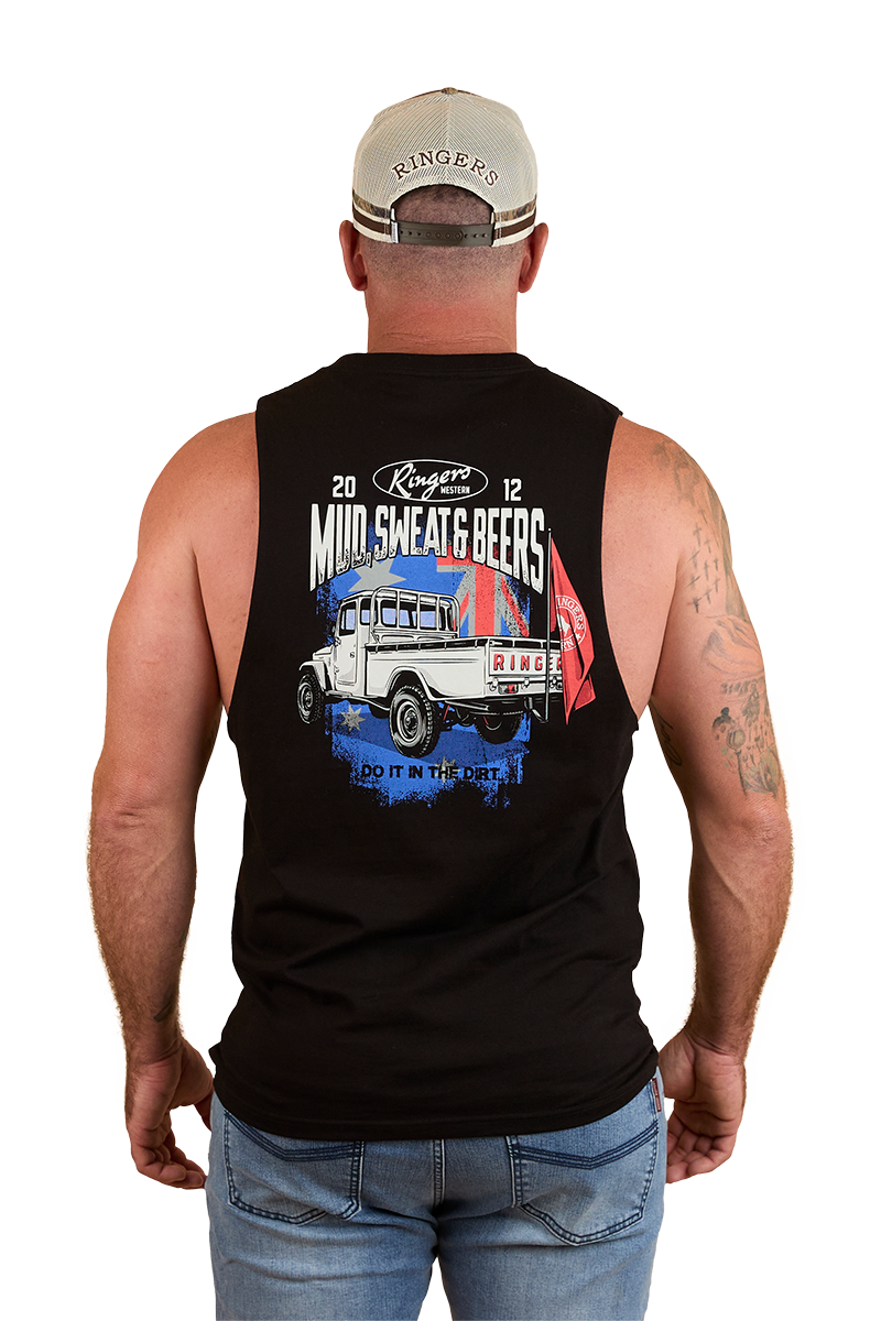 Ringers Western Mens Mud Sweat Beers Mens Muscle Tank (124087RW) Black