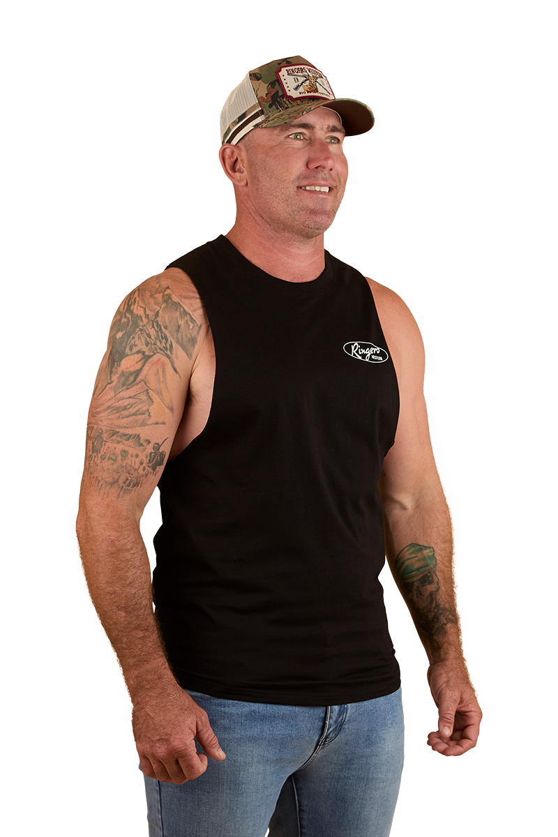Ringers Western Mens Mud Sweat Beers Mens Muscle Tank (124087RW) Black