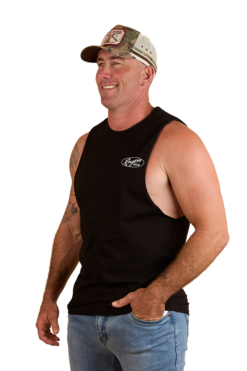 Ringers Western Mens Mud Sweat Beers Mens Muscle Tank (124087RW) Black