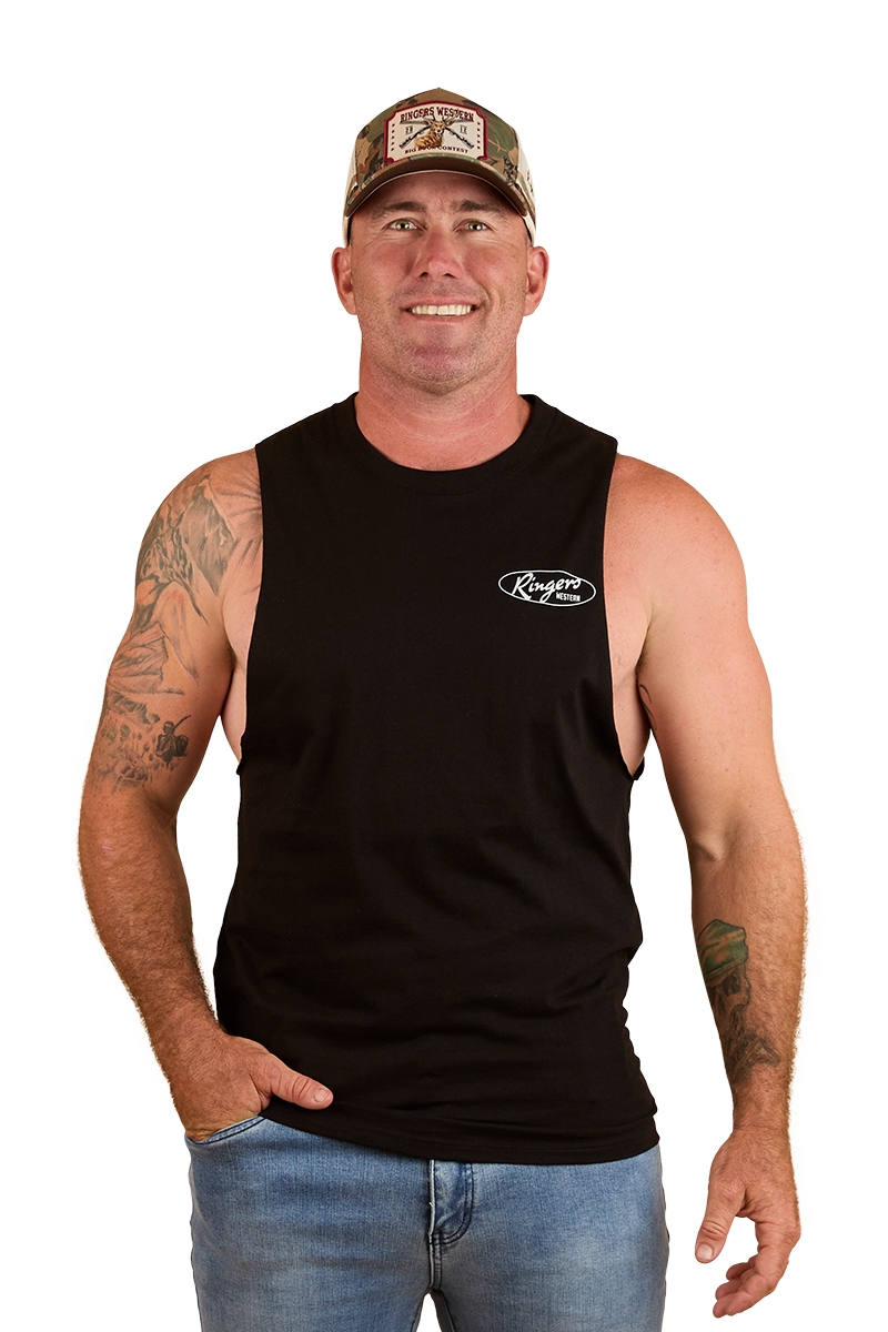 Ringers Western Mens Mud Sweat Beers Mens Muscle Tank (124087RW) Black