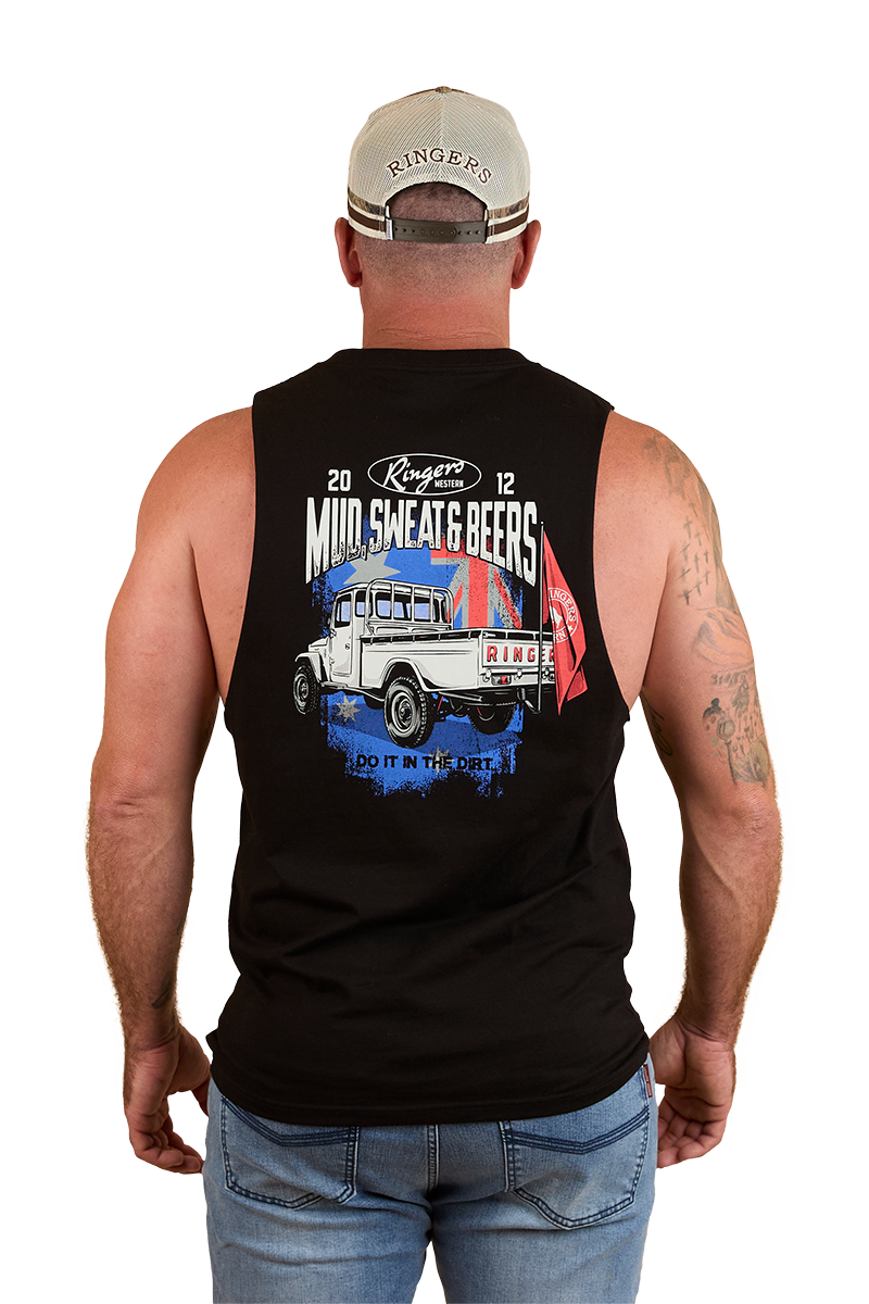 Ringers Western Mens Mud Sweat Beers Mens Muscle Tank (124087RW) Black