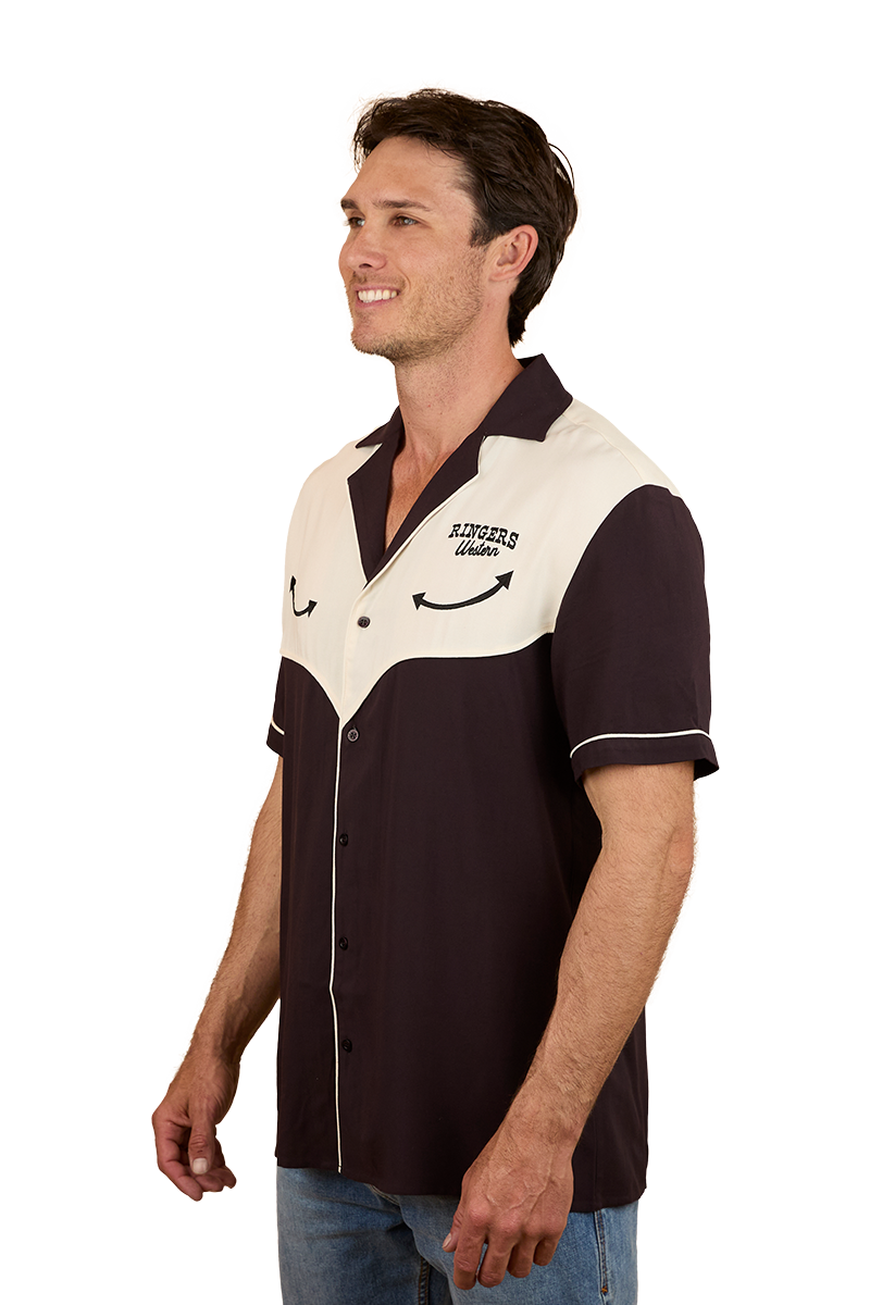 Ringers Western Mens Take No Bull Mens S/S Pub Shirt (124092RW) Charcoal