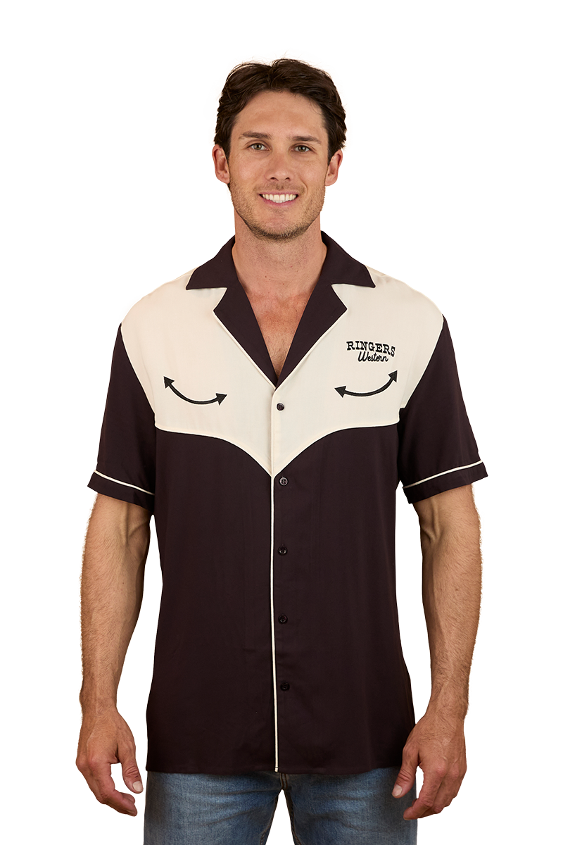 Ringers Western Mens Take No Bull Mens S/S Pub Shirt (124092RW) Charcoal