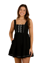 Ringers Western Womens Westley Womens Embroidered Mini Dress (224075RW) Black