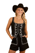 Ringers Western Womens Westley Embroidered Fashion Top (224084RW) Black